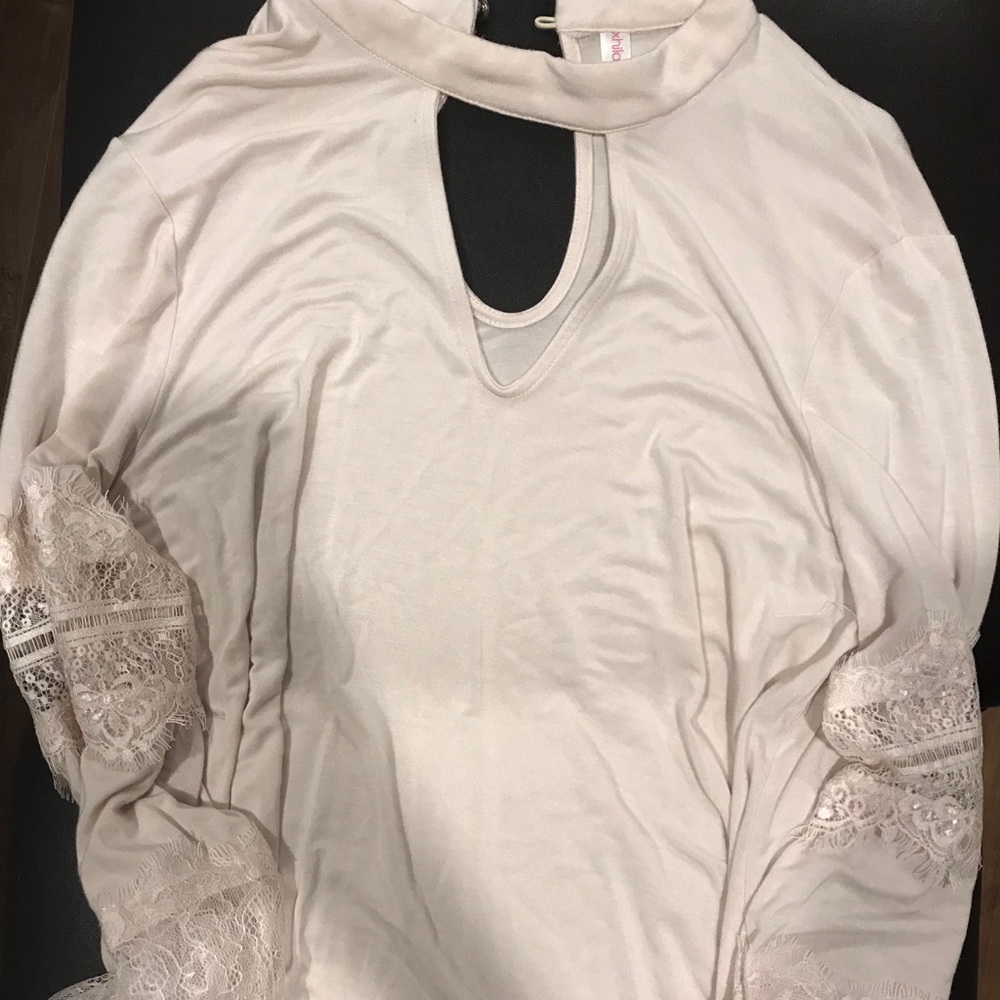 Xhilaration light pink lace long sleeve